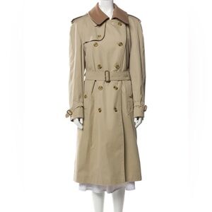 Burberry Beige Trench Coat with Brown Collar